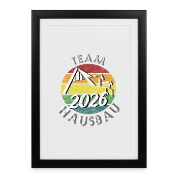 Team Haubau 2026 Builder Builder retro vintage - Framed poster (27 × 37 cm) - black - Front