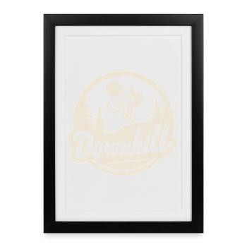 Downhill Mountain Bike Adventure in the Forest - Framed poster (27 × 37 cm) - black - Front