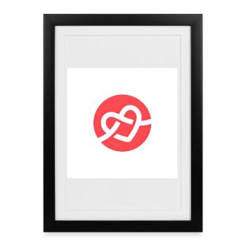 Weaved Heart Logo - Framed poster (27 × 37 cm) - black - Front
