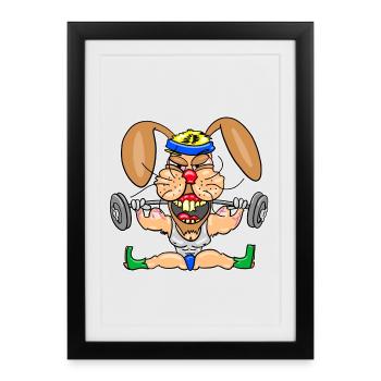 Dessin animé du Fort Lapin au Gymnase - Affiche encadrée (27 × 37 cm) - noir - Devant