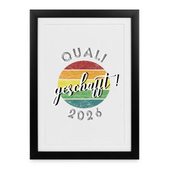 Quali 2026 achieved retro vintage secondary school - Framed poster (27 × 37 cm) - black - Front