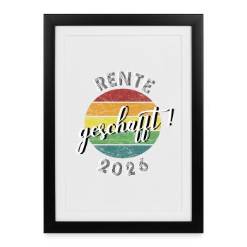 Retirement achieved in 2026, vintage retro - Framed poster (27 × 37 cm) - black - Front
