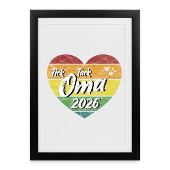 Tick Tock Grandma 2026 Great-Grandma-to-be Grandma 2026 retro - Framed poster (27 × 37 cm) - black - Front