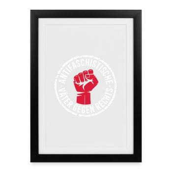 Anti-Fascist Fathers Against the Right - Cool Logo - Framed poster (27 × 37 cm) - black - Front