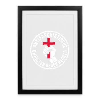 Anti-fascist Catholics against the right - Framed poster (27 × 37 cm) - black - Front