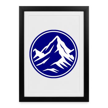 Mountain icon summit - Framed poster (27 × 37 cm) - black - Front