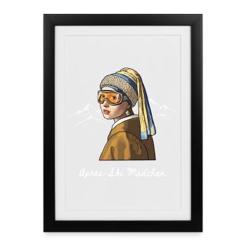 Boucles d’oreilles en perles Après-Ski Girls I Chemise Vacances de ski - Affiche encadrée (27 × 37 cm) - noir - Devant