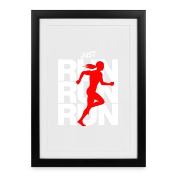 JOGGING WOMAN – RUN QUEEN! RUNNING, RUNNING - Framed poster (27 × 37 cm) - black - Front