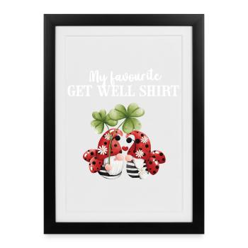 Get Well Get Well Health Ladybug - Framed poster (27 × 37 cm) - black - Front