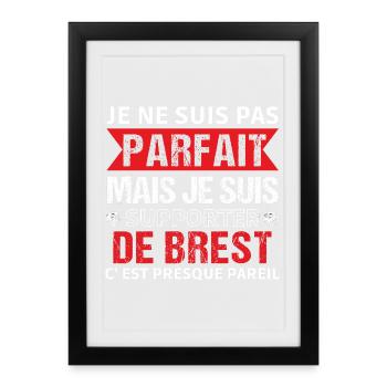 Brest-Supporter Brest Fußballgeschenk - Gerahmtes Poster (27 × 37 cm) - Schwarz - Vorne