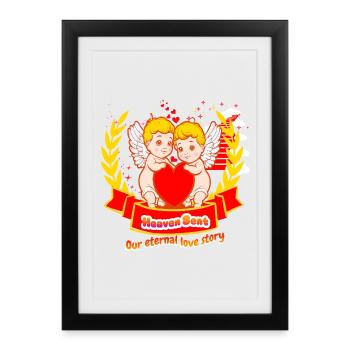 Heaven Sent - Notre histoire d’amour éternelle - Affiche encadrée (27 × 37 cm) - noir - Devant