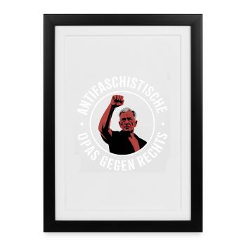 Anti-fascist grandpas against the right - Framed poster (27 × 37 cm) - black - Front