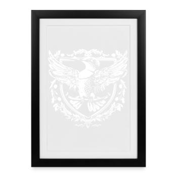 Eagle in heraldic style - Framed poster (27 × 37 cm) - black - Front