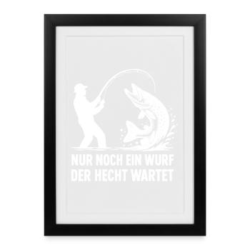 Pike Waiting A Cast Fishing Angler Gift - Framed poster (27 × 37 cm) - black - Front