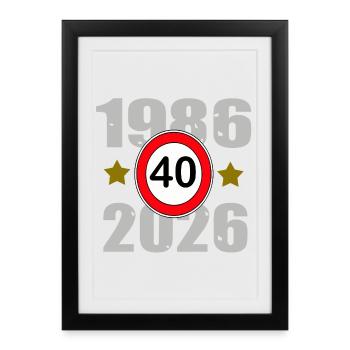 1986–2026 : 40e anniversaire - Affiche encadrée (27 × 37 cm) - noir - Devant