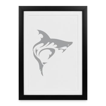 Requin - Affiche encadrée (27 × 37 cm) - noir - Devant