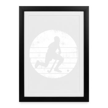 Sketch du joueur de hockey - Affiche encadrée (27 × 37 cm) - noir - Devant