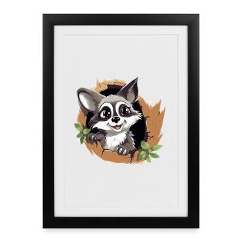 Paw luck in the tree ring - Framed poster (27 × 37 cm) - black - Front