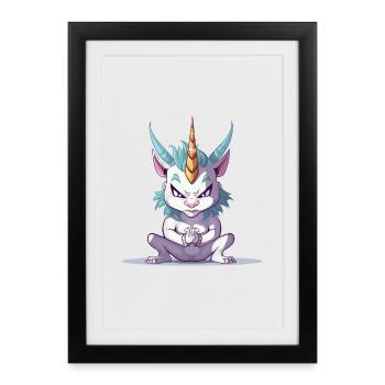 Angry Unicorn - Framed poster (27 × 37 cm) - black - Front