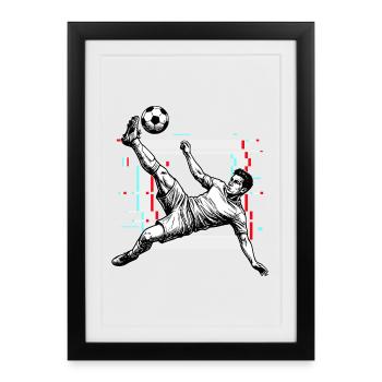 Soccer Shot Overhead Kick Side Kick - Framed poster (27 × 37 cm) - black - Front