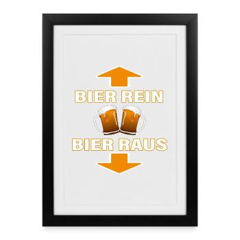 BEER IN - BEER OUT - Framed poster (27 × 37 cm) - black - Front