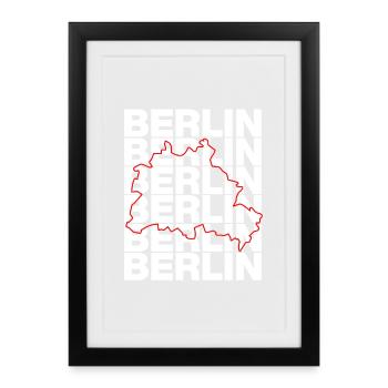 FEDERAL STATE OF BERLIN, THE CAPITAL! NATIONAL BORDER - Framed poster (27 × 37 cm) - black - Front