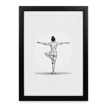 Yoga Exercise Balance Mindfulness and Relaxation - Framed poster (27 × 37 cm) - black - Front