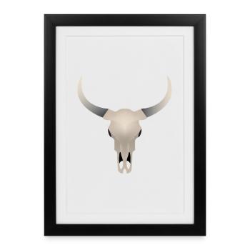 Crâne de buffle - Affiche encadrée (27 × 37 cm) - noir - Devant