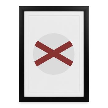 Drapeau rond de l’Alabama - Affiche encadrée (27 × 37 cm) - noir - Devant