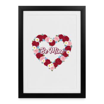 Heart of Roses Be Mine - Framed poster (27 × 37 cm) - black - Front