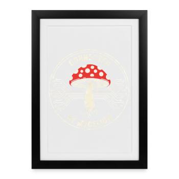 Mycelium Toadstool Network Biology Technology Nature - Framed poster (27 × 37 cm) - black - Front