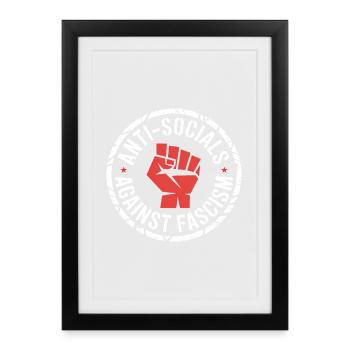 Antisoziale Antifa - Antifa Logo - Framed poster (27 × 37 cm) - black - Front