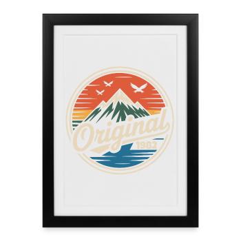 Original 1982 vintage retro 1982 anniversaire - Affiche encadrée (27 × 37 cm) - noir - Devant