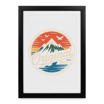 Original 1987 vintage retro 1987 anniversaire - Affiche encadrée (27 × 37 cm) - noir - Devant