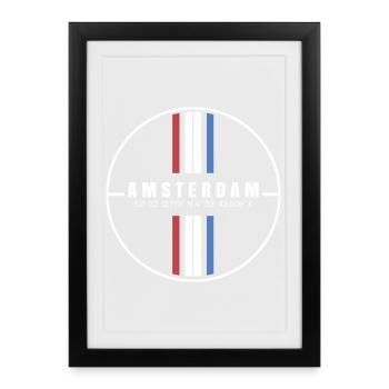 Amsterdam Coordinates - Framed poster (27 × 37 cm) - black - Front