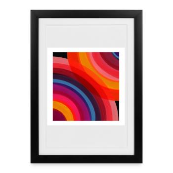 Arc-en-ciel abstrait - Affiche encadrée (27 × 37 cm) - noir - Devant