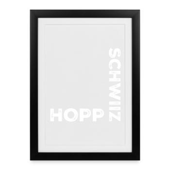 Hopp schwiiz - Affiche encadrée (27 × 37 cm) - noir - Devant