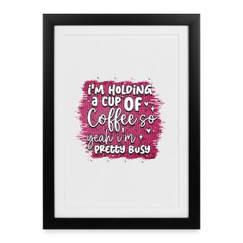 Café & Activité : Panneau de café mignon - Affiche encadrée (27 × 37 cm) - noir - Devant