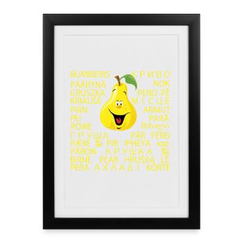 Poire - Affiche encadrée (27 × 37 cm) - noir - Devant