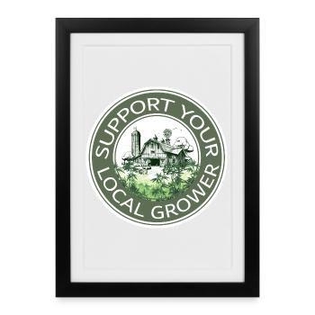 Soutenez votre producteur local - Affiche encadrée (27 × 37 cm) - noir - Devant