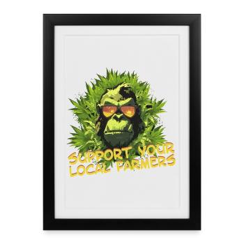Soutenez vos agriculteurs locaux - Affiche encadrée (27 × 37 cm) - noir - Devant
