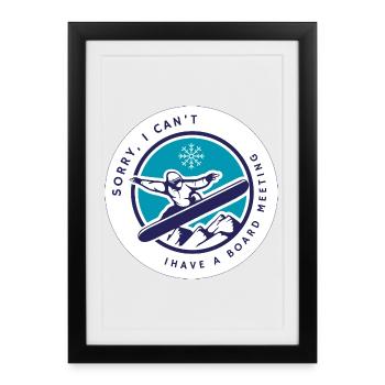 Réunion du conseil d’administration du snowboard - Affiche encadrée (27 × 37 cm) - noir - Devant