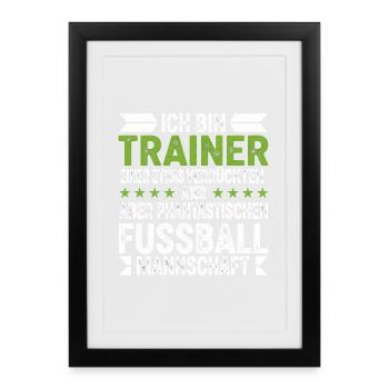Je suis l’entraîneur d’une équipe de football folle - Affiche encadrée (27 × 37 cm) - noir - Devant