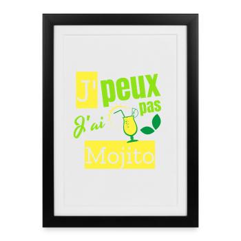 Je peux pas j’ai mojito - Affiche encadrée (27 × 37 cm) - noir - Devant