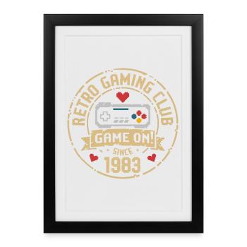 Vintage 1983 Anniversaire 1983 Cadeau 1983 - Affiche encadrée (27 × 37 cm) - noir - Devant