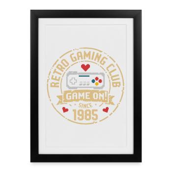 Vintage 1985 Anniversaire 1985 Cadeau 1985 - Affiche encadrée (27 × 37 cm) - noir - Devant