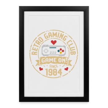Vintage 1984 Anniversaire 1984 Cadeau 1984 - Affiche encadrée (27 × 37 cm) - noir - Devant