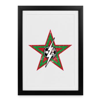 Étoile du football marocain - Affiche encadrée (27 × 37 cm) - noir - Devant