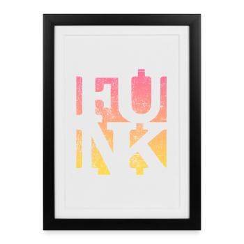 Musique funk rétro - Affiche encadrée (27 × 37 cm) - noir - Devant