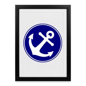 Anchor icon - Framed poster (27 × 37 cm) - black - Front